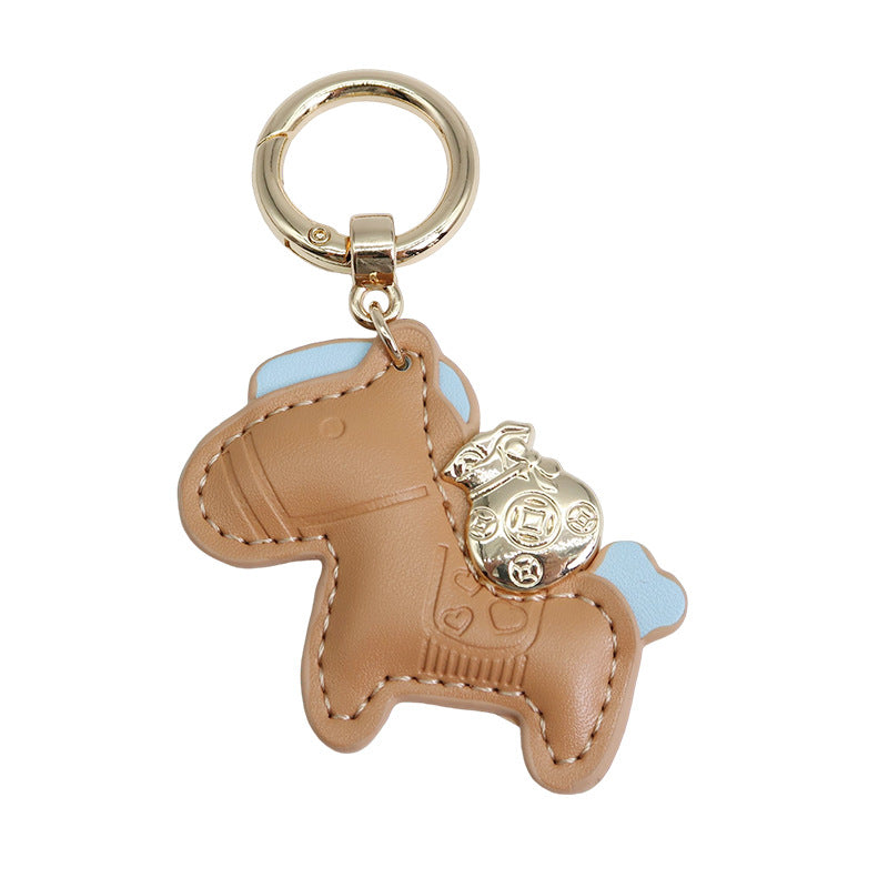 Wholesale Handmade Pony Pendant Made of Artificial Leather Keychains